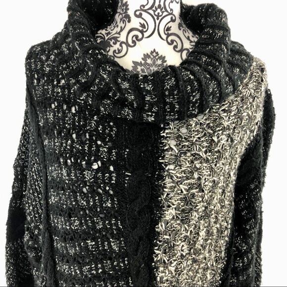 Lucky Brand Wool Blend Cable Knit Cowl Sweater - Picture 3 of 8